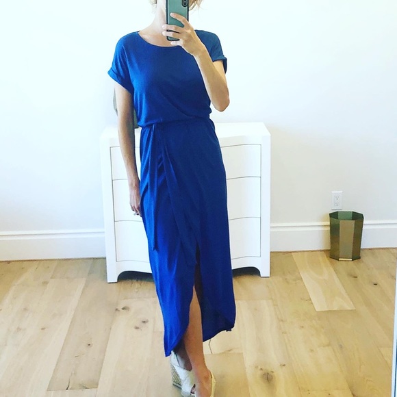🟡 SALE! CÔTE D AZUR Blue Wrap Maxi Dress - Picture 2 of 11